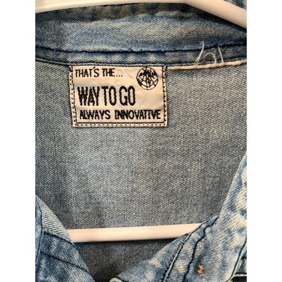 Noah's Ark Denim Blouse Womens Extra Large Blue Long-Sleeve - Picture 3 of 7